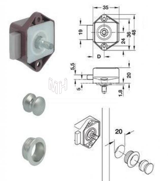 CERRADURA HAFEJE PUSH-LOCK Marca 