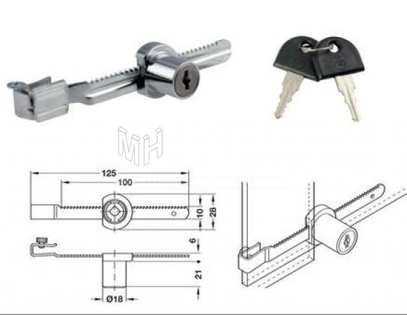 CERRADURA HAFELE DE APLICAR PARA PUERTAS CORREDIZAS DE CRISTAL Marca 