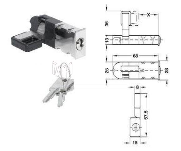 CERRADURA HAFELE DE PESTILLO GIRATORIO STOPLOCK Marca 