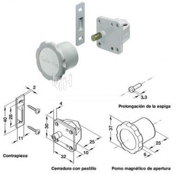 CIERRE MAGNETICO PARA PUERTAS SAFE-FIX (INVISIBLE) Marca 