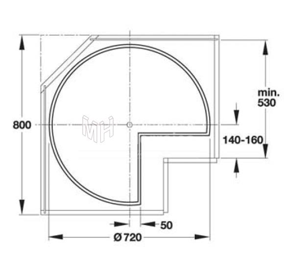 ESQUINERO GIRATORIO DOBLE HAFELE BANDEJA PLASTICA Marca 