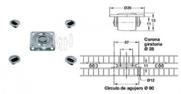 HERRAJE GIRATORIO PARA TV HAFELE Marca 