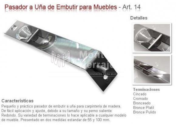 PASADOR A UÑA DE EMBUTIR ART 14 Marca 