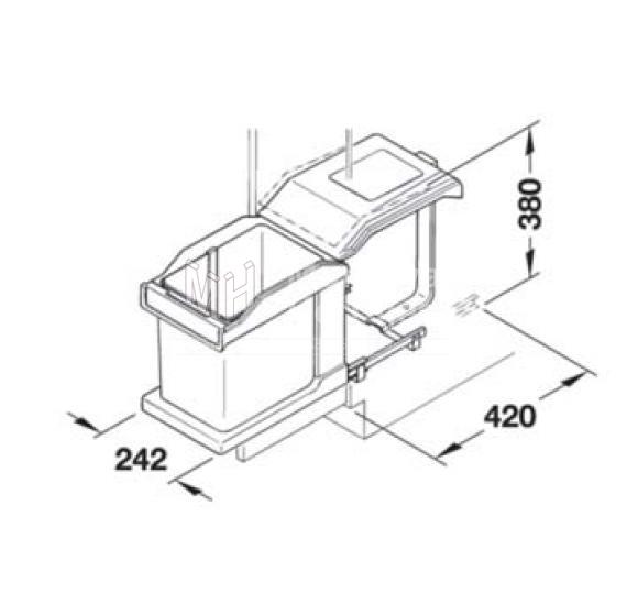 PORTA RESIDUOS HAFELE CUADRADO DE PISO 20 LTS Marca 