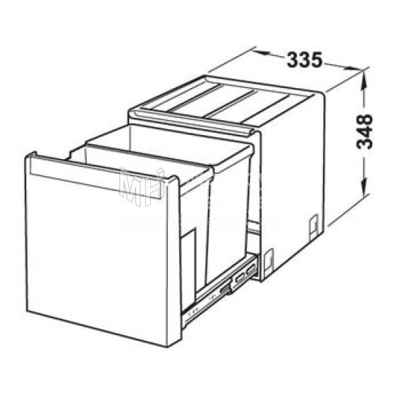 PORTA RESIDUOS HAFELE CUADRADO DOBLE 14 LTS Marca 