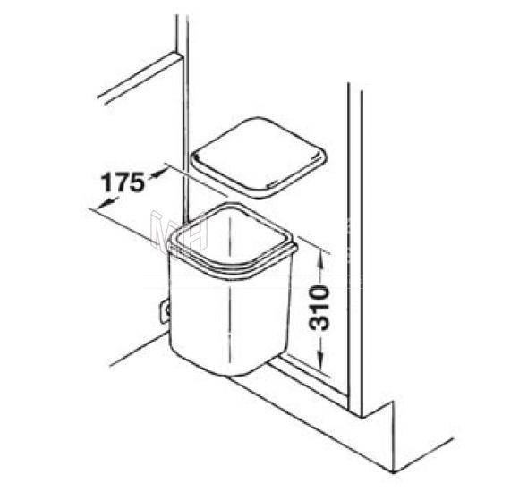 PORTA RESIDUOS HAFELE CUADRADO PARA PUERTA 5 LTS Marca 