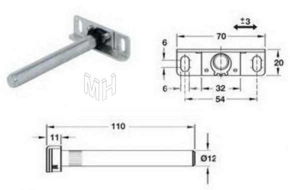 SOPORTE OCULTO PARA ESTANTES CON PLACA Marca 